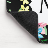 Tapis De Souris Monogramme floral noir (Coin)