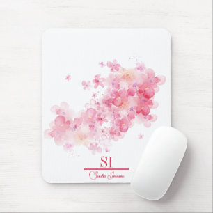 Tapis De Souris Monogramme floral personnalisé Mousepad Personnali