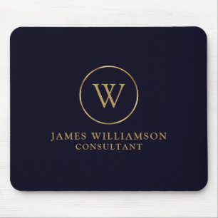 Tapis De Souris Monogramme Gold Navy