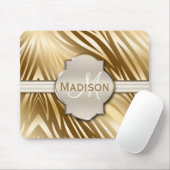 Tapis De Souris Monogramme Gold Zebra Motif d'impression (Avec souris)
