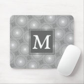 Tapis De Souris Monogramme gris cercles motif (Avec souris)