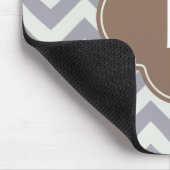 Tapis De Souris Monogramme gris-clair de coutume de Chevron (Coin)