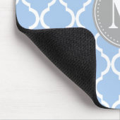 Tapis De Souris Monogramme gris latte bleu clair marocain (Coin)