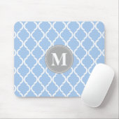 Tapis De Souris Monogramme gris latte bleu clair marocain (Avec souris)