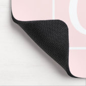 Tapis De Souris Monogramme Initial Cadre Rose Clair Blanc (Coin)