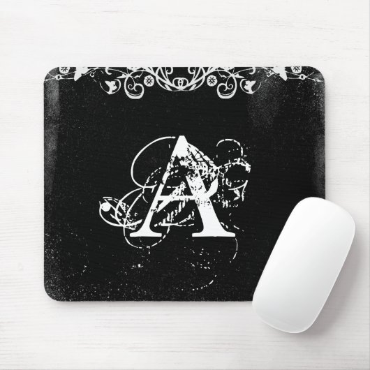 Tapis De Souris Monogramme initial customisé (Avec souris)