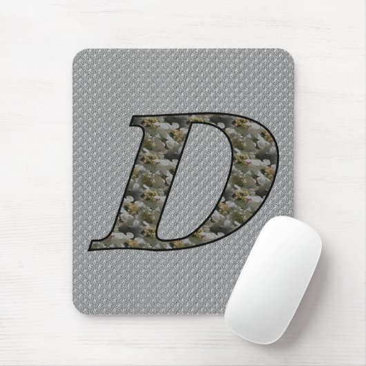 Tapis De Souris Monogramme Initial D Hydrangea Floral Mousepad (Avec souris)