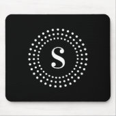 Tapis De Souris Monogramme initial des points radiaux rétro sur le (Devant)