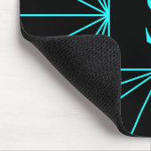 Tapis De Souris Monogramme initial | Design géométrique turquoise (Coin)