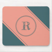 Tapis De Souris Monogramme initial géométrique double cercle perso (Devant)