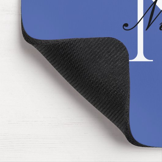 Tapis De Souris Monogramme initial manuscrit propre nom bleu (Coin)