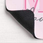 Tapis De Souris Monogramme initial minimaliste rose moderne (Coin)