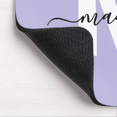 Tapis De Souris Monogramme Initial Nom Violet (Coin)