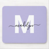 Tapis De Souris Monogramme Initial Nom Violet (Devant)