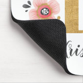Tapis De Souris Monogramme initial rose floral (Coin)