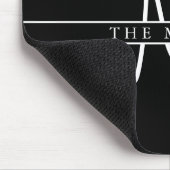 Tapis De Souris Monogramme Initial Scindé Script, Noir Personnalis (Coin)