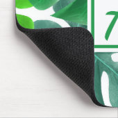 Tapis De Souris Monogramme Initial Simple Green Nature Feuilles (Coin)