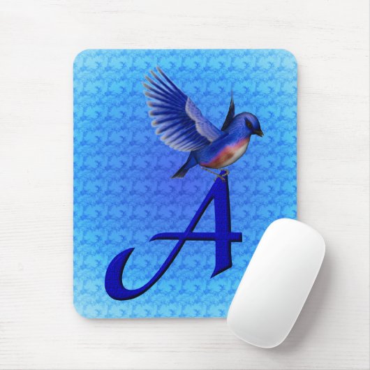 Tapis De Souris Monogramme Initiale A Bluebird (Avec souris)