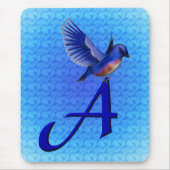 Tapis De Souris Monogramme Initiale A Bluebird (Devant)