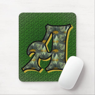 Tapis De Souris Monogramme initiale A marguerite