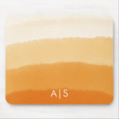 Tapis De Souris Monogramme Initiale Aquarelle Citrouille Orange Om (Devant)