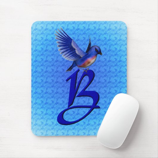 Tapis De Souris Monogramme initiale B Bluebird (Avec souris)