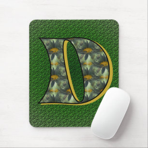 Tapis De Souris Monogramme Initiale D Fleurs Artistiques de Margue