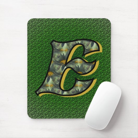 Tapis De Souris Monogramme Initiale E Marguerites Art Floral (Avec souris)