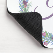 Tapis De Souris Monogramme initiale violet vert rose (Coin)