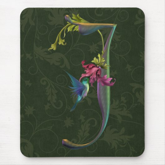 Tapis De Souris Monogramme J de colibri (Devant)