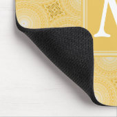 Tapis De Souris Monogramme jaune cercles motif (Coin)