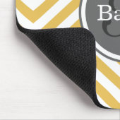 Tapis De Souris Monogramme jaune Chevron (Coin)