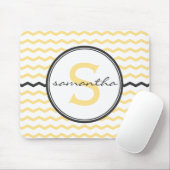 Tapis De Souris Monogramme jaune de Chevron (Avec souris)