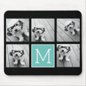 Tapis De Souris Monogramme - Jusqu'à 5 photos noir (Devant)