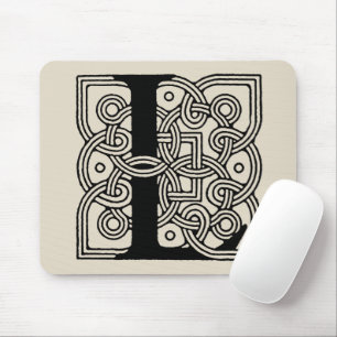 Tapis De Souris Monogramme L Impression de nœud celtique vintage