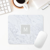 Tapis De Souris Monogramme Marbre blanc