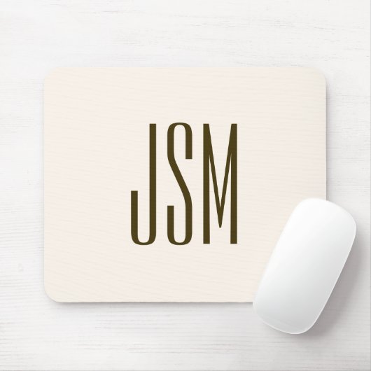 Tapis De Souris Monogramme, marque ou nom commercial | Brown non b (Avec souris)