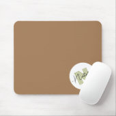 Tapis De Souris Monogramme mignon initial avec script Brown blanc (Avec souris)