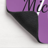 Tapis De Souris Monogramme mignon moderne initial + nom pourpre &  (Coin)