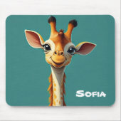 Tapis De Souris Monogramme mignonne charmant giraff girly pour son (Devant)