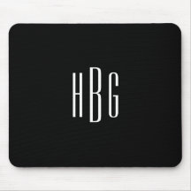 Monogramme minimaliste noir blanc initial