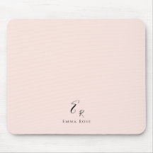 Monogramme Minimaliste Nom Rose Pâle Élégant
