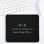 Tapis De Souris Monogramme minimaliste ou ajouter un logo Business<br><div class="desc">Panier de souris minimaliste moderne. Noir & Blanc ou choisissez vos couleurs personnalisées. Parfait pour les petites entreprises, les marques d'entreprise, les bureaux à domicile indépendants, les vendeurs en ligne et plus encore. Facile à personnaliser avec vos initiales monographiques, nom et information d'entreprise, titre de poste, slogan ou même ajouter...</div>