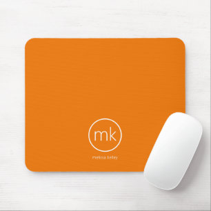 Tapis De Souris Monogramme Minimaliste Professionnel Orange Tanger