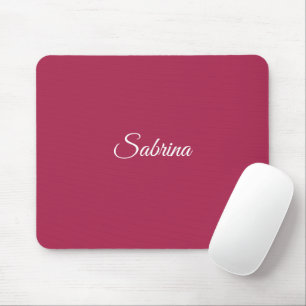Tapis De Souris Monogramme minimaliste rose cerise rose