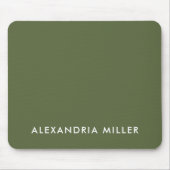 Tapis De Souris Monogramme minimaliste vert olive (Devant)
