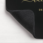 Tapis De Souris Monogramme moderne Elegant Noir Or Script Girly (Coin)