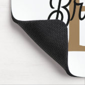 Tapis De Souris Monogramme moderne élégant Nom Black Gold Script (Coin)