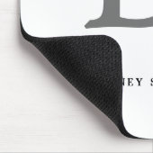 Tapis De Souris Monogramme moderne élégant Nom noir Gris noir Scri (Coin)