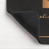 Tapis De Souris Monogramme moderne élégant script nom or noir (Coin)